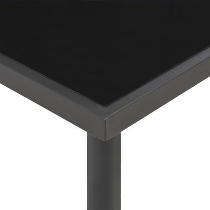 Tavolo da Pranzo Esterni Antracite 220x90x75 cm Acciaio e Vetro