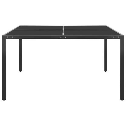 Tavolo da Giardino Antracite 130x130x72 cm in Acciaio e Vetro