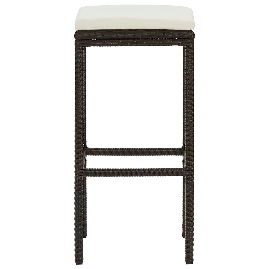 Sgabelli da Bar con Cuscini 6 pz Marroni in Polyrattan