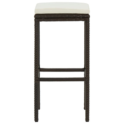 Sgabelli da Bar con Cuscini 6 pz Marroni in Polyrattan