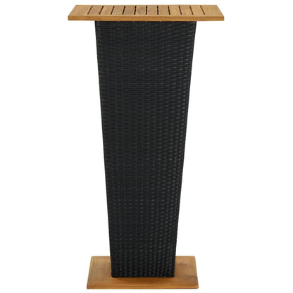 Tavolino da TÃ¨ Nero 60x60x110 cm Polyrattan e Massello Acacia