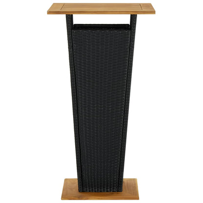 Tavolino da TÃ¨ Nero 60x60x110 cm Polyrattan e Massello Acacia
