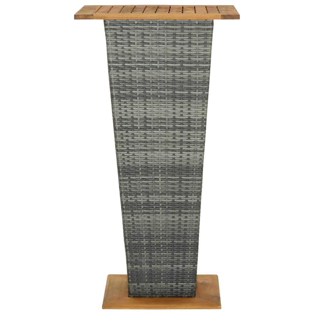 Tavolino da TÃ¨ Grigio 60x60x110 cm Polyrattan e Massello Acacia