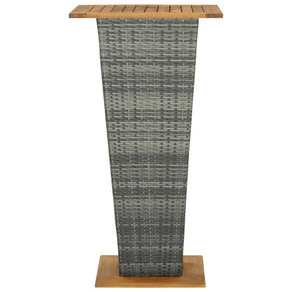 Tavolino da TÃ¨ Grigio 60x60x110 cm Polyrattan e Massello Acacia