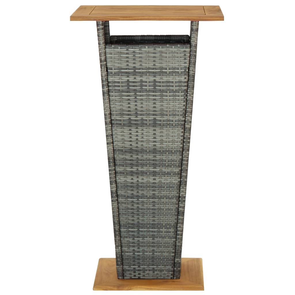 Tavolino da TÃ¨ Grigio 60x60x110 cm Polyrattan e Massello Acacia