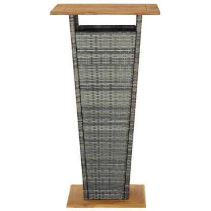 Tavolino da TÃ¨ Grigio 60x60x110 cm Polyrattan e Massello Acacia