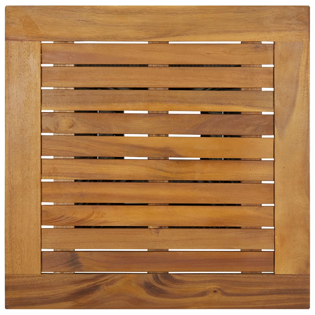Tavolino da TÃ¨ Grigio 60x60x110 cm Polyrattan e Massello Acacia