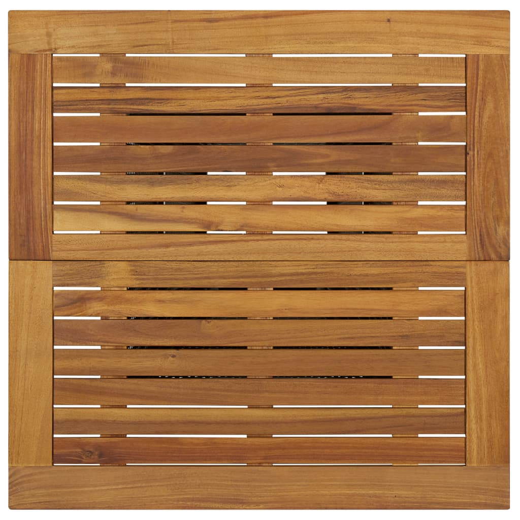 Tavolino da TÃƒÂ¨ Nero 80x80x110 cm Polyrattan e Massello Acacia