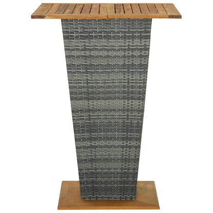 Tavolino da TÃ¨ Grigio 80x80x110 cm Polyrattan e Massello Acacia