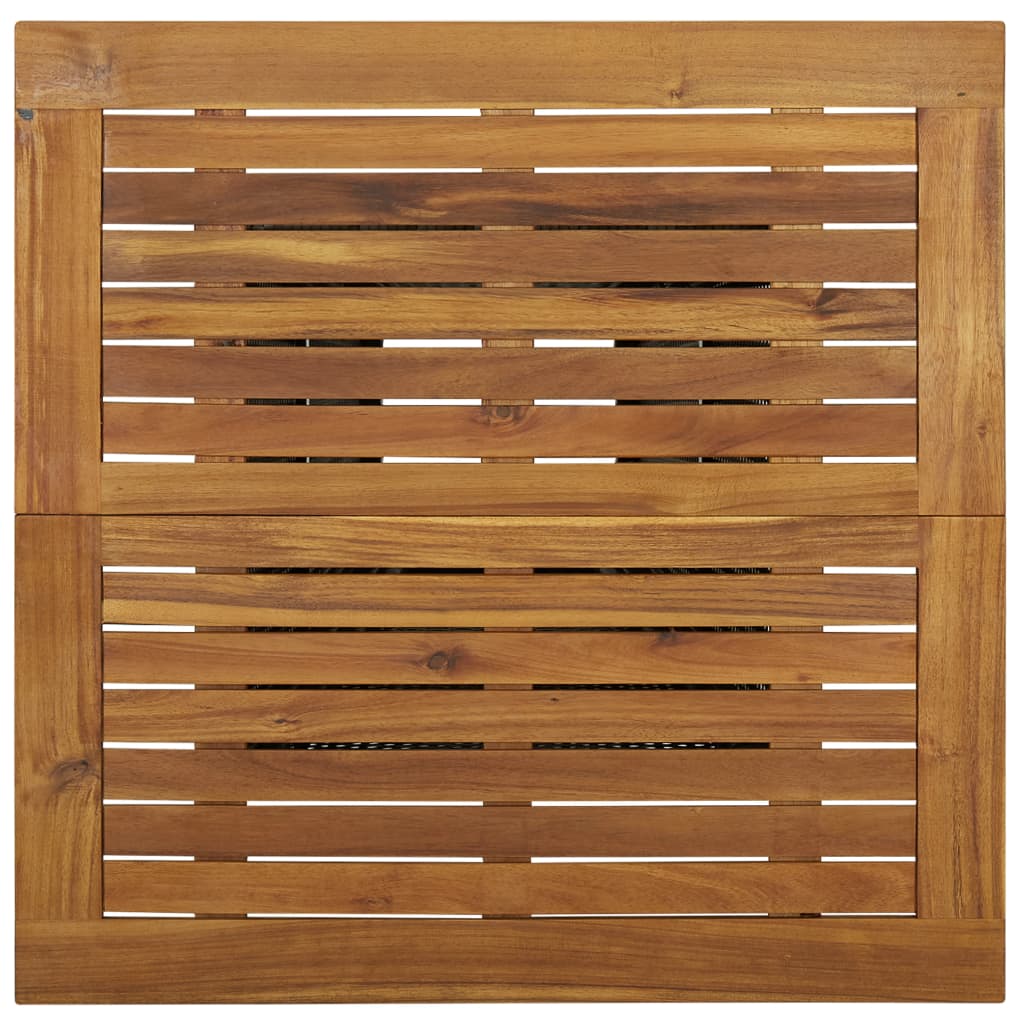 Tavolino da TÃ¨ Grigio 80x80x110 cm Polyrattan e Massello Acacia