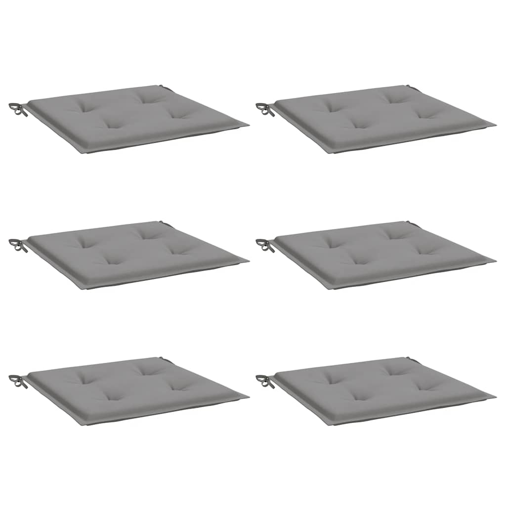 Cuscini per Sedia 6 pz Grigi 40x40x3 cm in Tessuto Oxford