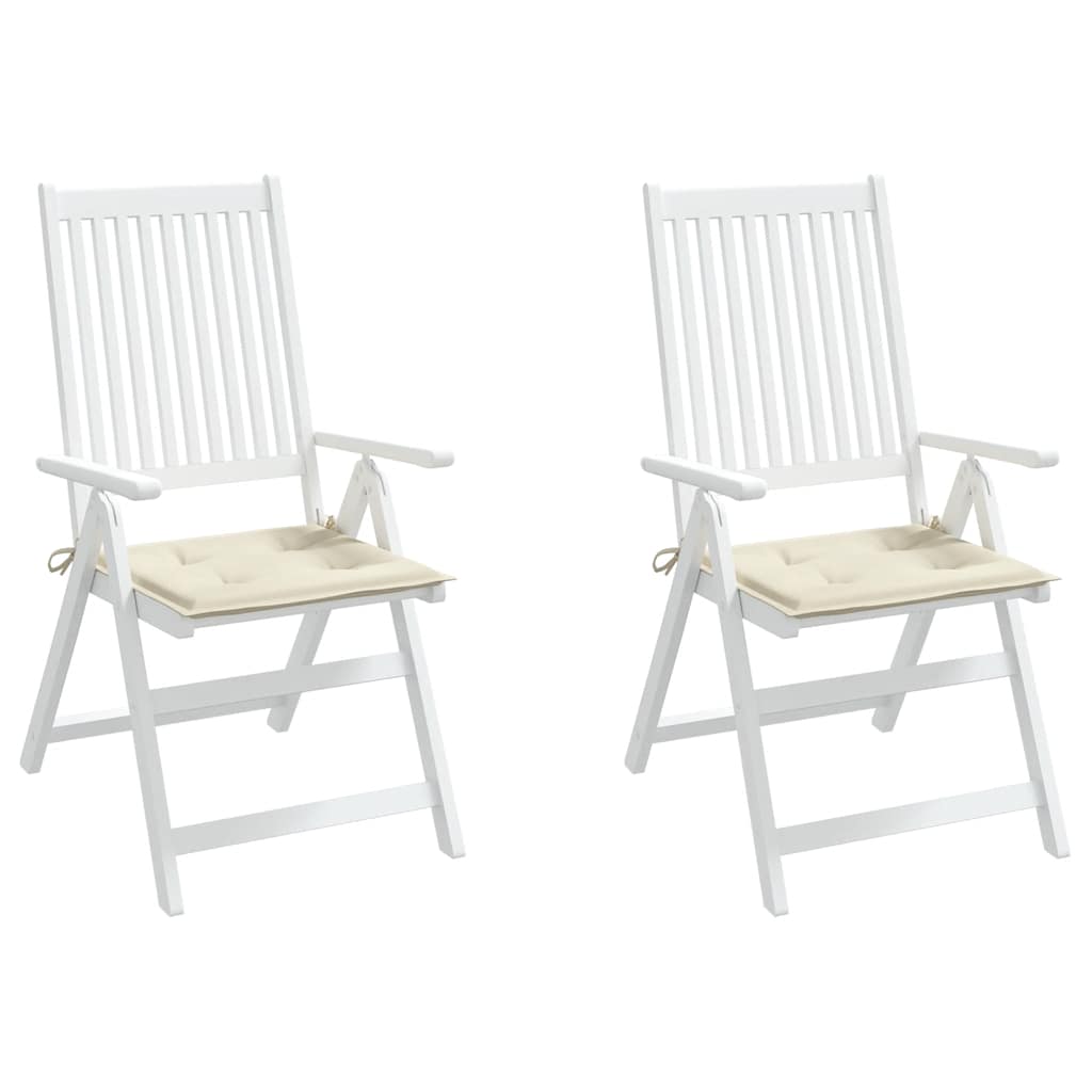 Cuscini per Sedia 2 pz Crema 40x40x3 cm in Tessuto Oxford