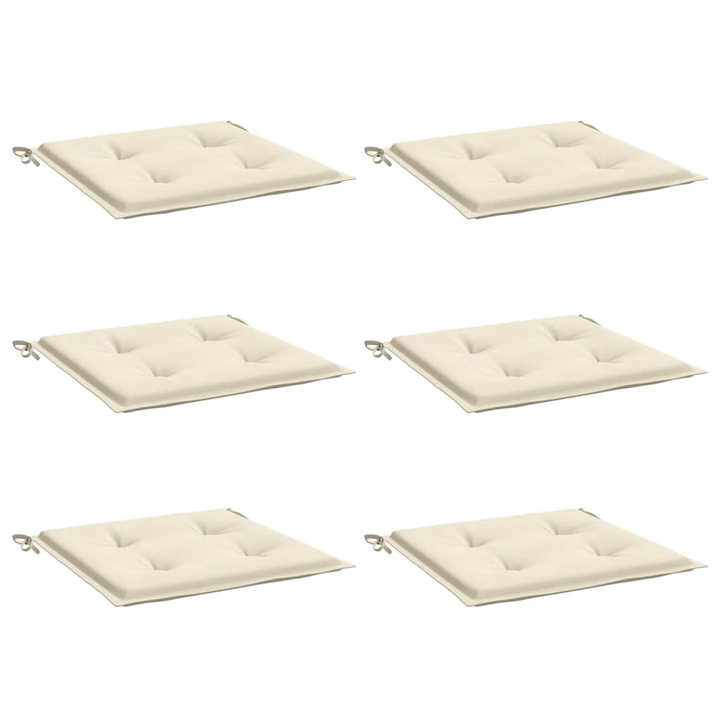 Cuscini per Sedia 6 pz Crema 40x40x3 cm in Tessuto Oxford