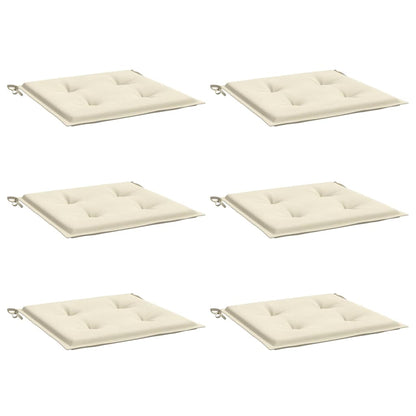 Cuscini per Sedia 6 pz Crema 40x40x3 cm in Tessuto Oxford