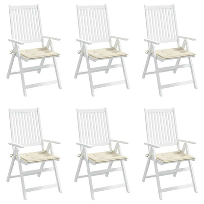 Cuscini per Sedia 6 pz Crema 40x40x3 cm in Tessuto Oxford