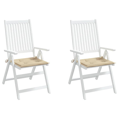 Cuscini per Sedia 2 pz Beige 40x40x3 cm in Tessuto Oxford