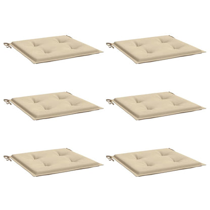 Cuscini per Sedia 6 pz Beige 40x40x3 cm in Tessuto Oxford