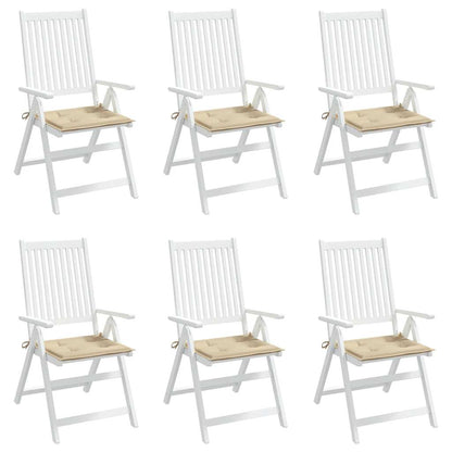 Cuscini per Sedia 6 pz Beige 40x40x3 cm in Tessuto Oxford
