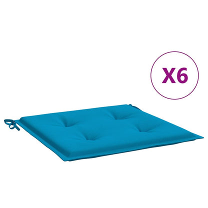 Cuscini per Sedia 6 pz Blu 40x40x4 cm in Tessuto Oxford