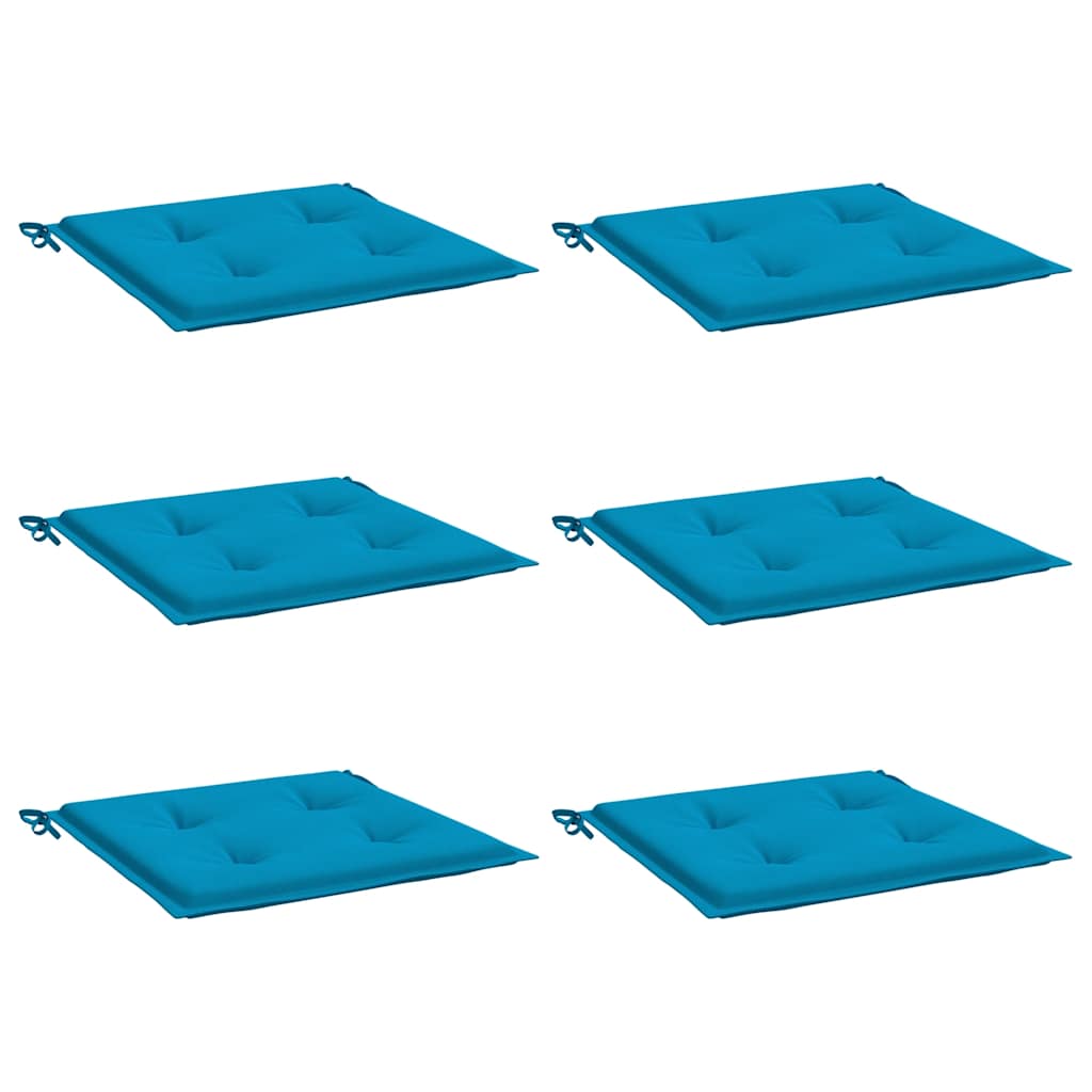 Cuscini per Sedia 6 pz Blu 40x40x4 cm in Tessuto Oxford