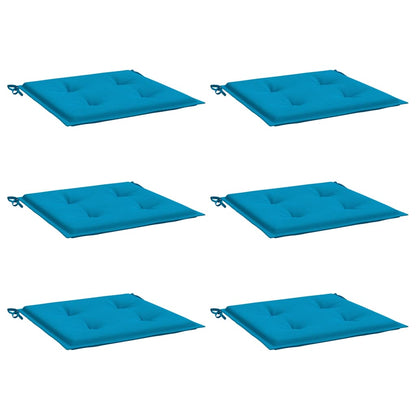 Cuscini per Sedia 6 pz Blu 40x40x4 cm in Tessuto Oxford