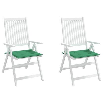 Cuscini per Sedia 2 pz Verdi 40x40x3 cm in Tessuto Oxford