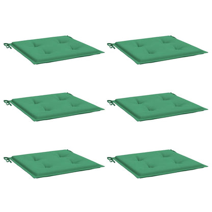 Cuscini per Sedia 6 pz Verdi 40x40x3 cm in Tessuto Oxford