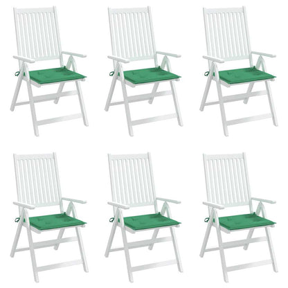 Cuscini per Sedia 6 pz Verdi 40x40x3 cm in Tessuto Oxford
