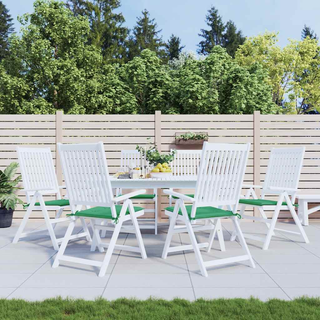 Cuscini per Sedia 6 pz Verdi 40x40x3 cm in Tessuto Oxford