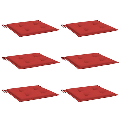Cuscini per Sedia 6 pz Rossi 40x40x3 cm in Tessuto Oxford