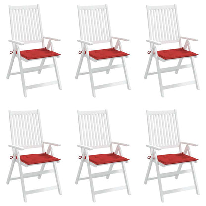 Cuscini per Sedia 6 pz Rossi 40x40x3 cm in Tessuto Oxford