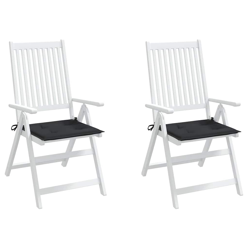 Cuscini per Sedia 2 pz Neri 40x40x3 cm in Tessuto Oxford