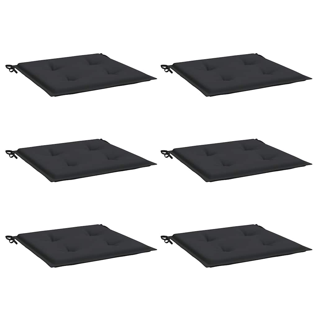 Cuscini per Sedia 6 pz Neri 40x40x3 cm in Tessuto Oxford