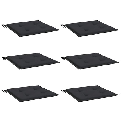 Cuscini per Sedia 6 pz Neri 40x40x3 cm in Tessuto Oxford