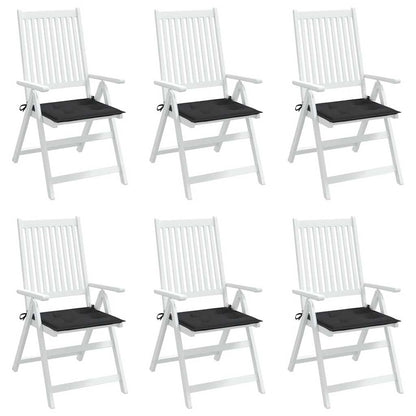 Cuscini per Sedia 6 pz Neri 40x40x3 cm in Tessuto Oxford