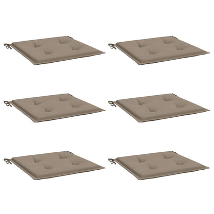 Cuscini per Sedia 6 pz Tortora 40x40x3 cm in Tessuto Oxford