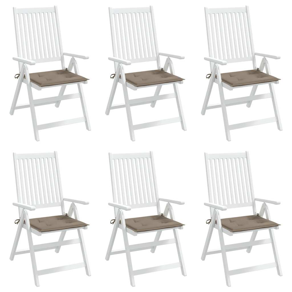 Cuscini per Sedia 6 pz Tortora 40x40x3 cm in Tessuto Oxford