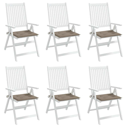 Cuscini per Sedia 6 pz Tortora 40x40x3 cm in Tessuto Oxford