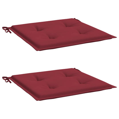 Cuscini per Sedia 2 pz Rosso Vino 40x40x3 cm in Tessuto Oxford