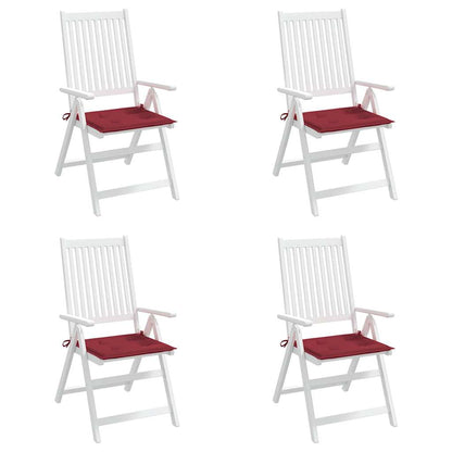 Cuscini per Sedia 4 pz Rosso Vino 40x40x3 cm in Tessuto Oxford