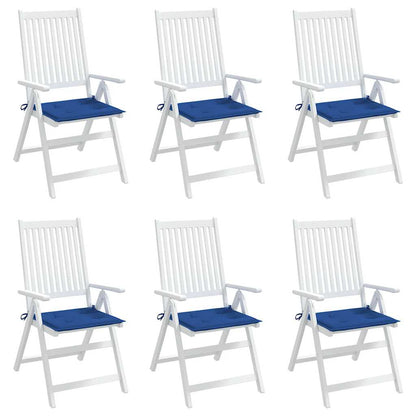 Cuscini per Sedia 6 pz Blu Reale 40x40x3 cm in Tessuto Oxford