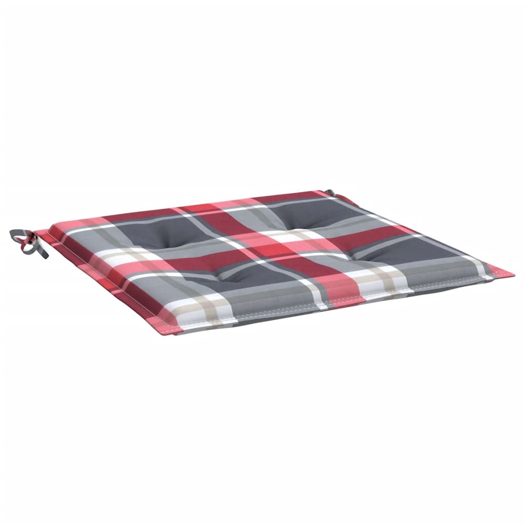 Cuscini per Sedia 6 pz a Quadri Rossi 40x40x4cm Tessuto Oxford