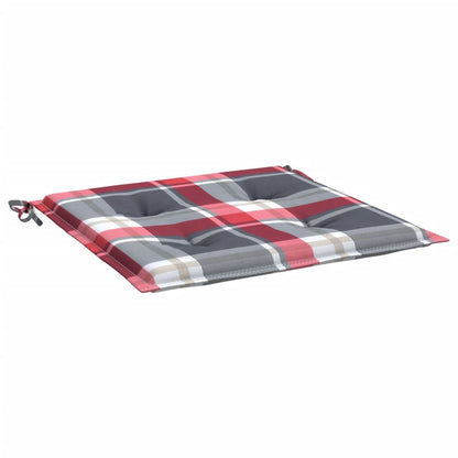 Cuscini per Sedia 6 pz a Quadri Rossi 40x40x4cm Tessuto Oxford