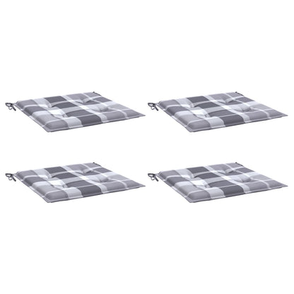 Cuscini per Sedia 4 pz a Quadri Grigi 40x40x4cm Tessuto Oxford