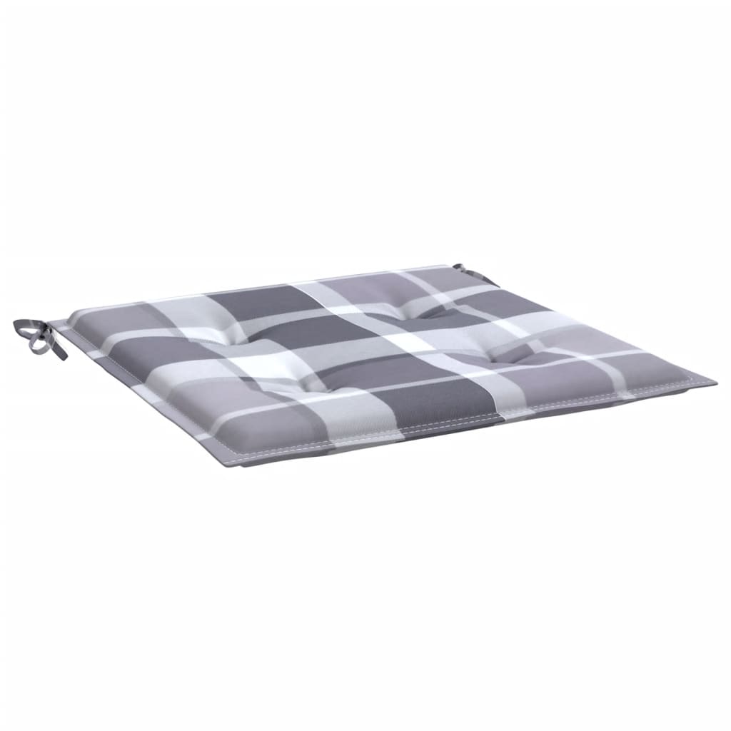 Cuscini per Sedia 4 pz a Quadri Grigi 40x40x4cm Tessuto Oxford