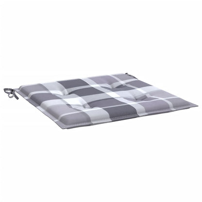 Cuscini per Sedia 4 pz a Quadri Grigi 40x40x4cm Tessuto Oxford