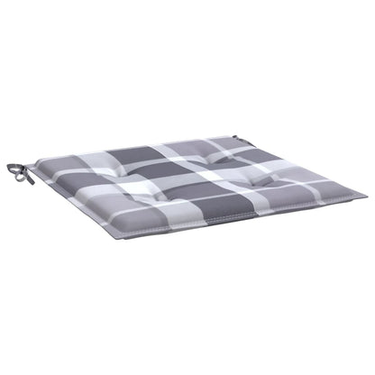 Cuscini per Sedia 6 pz a Quadri Grigi 40x40x4cm Tessuto Oxford