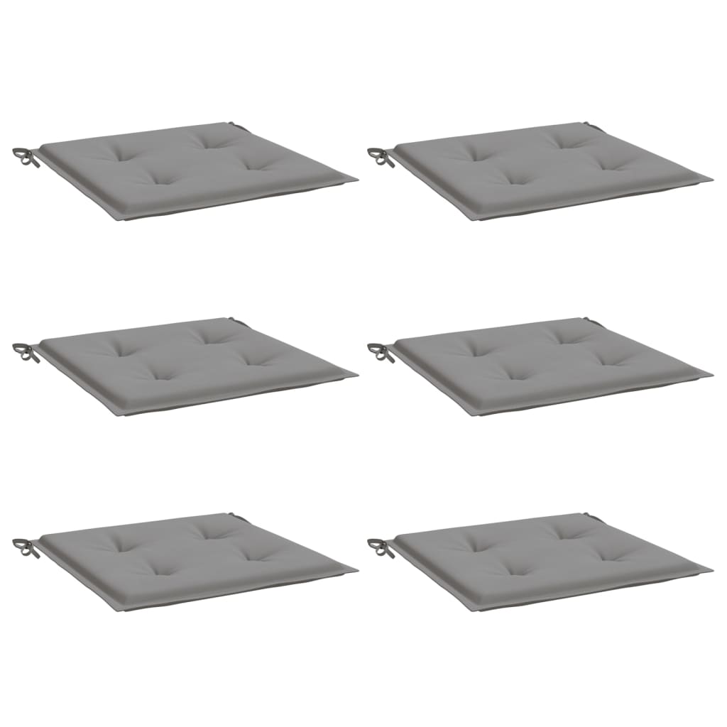 Cuscini per Sedia 6 pz Grigi 50x50x3 cm in Tessuto Oxford