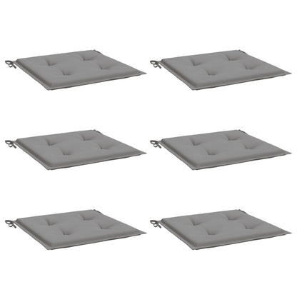 Cuscini per Sedia 6 pz Grigi 50x50x3 cm in Tessuto Oxford