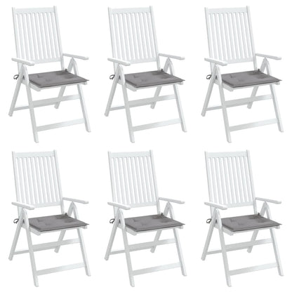 Cuscini per Sedia 6 pz Grigi 50x50x3 cm in Tessuto Oxford